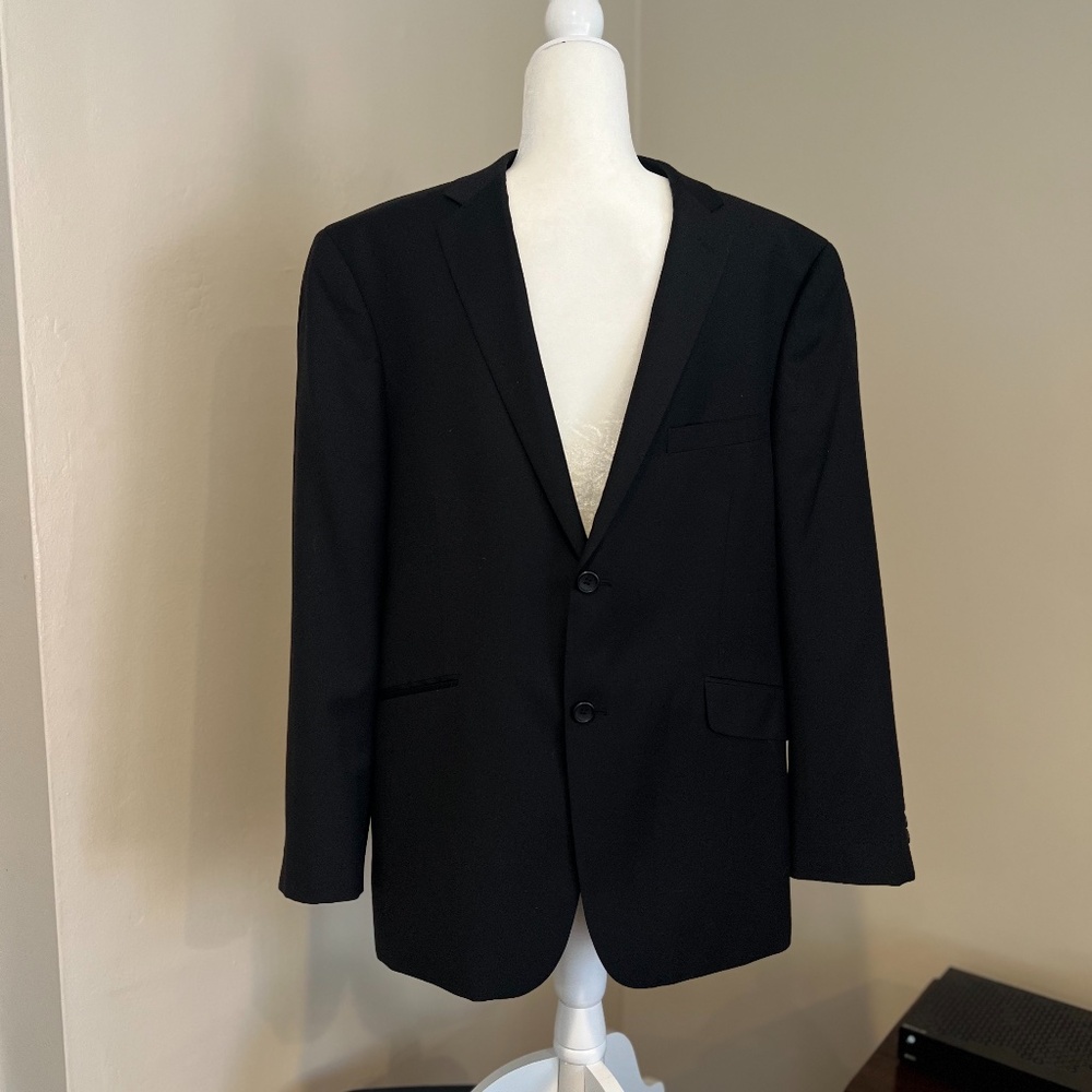 Men's Adolfo Black Suit Jacket Sport Coat 42 Short